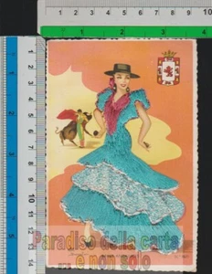 CARTOLINA N.V. CON SOGGETTO RICAMATO - TARJETA POSTAL - BAILES ANDALUCES nr.86/5 - Picture 1 of 2