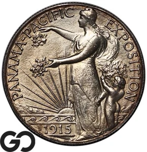 1915-S Panama Pacific Commemorative Half Dollar, Choice BU Wholesale Bid: 840! - Picture 1 of 3