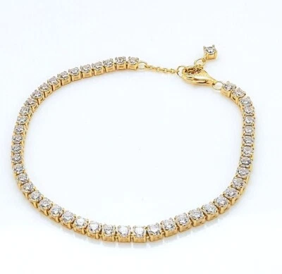 New 100% Authentic PANDORA 14k Gold Sparkling Crystals Tennis Bracelet 561469C01 - Image 1 of 4