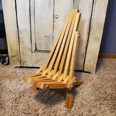 Modern Slat Folding Chair Small Child/Doll Size - Image 1 of 4