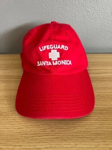 Lifeguard Hat Santa Monica Red White Lifeguard Cross Adjustable - Picture 1 of 6