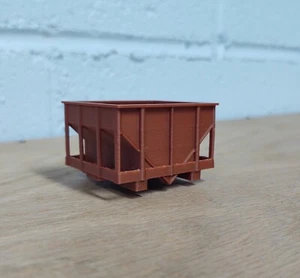 On30 Scale 7ft STEEL HOPPER shell. No trucks/couplers. OXIDE RED. 3D Print. NEW! - Picture 1 of 6