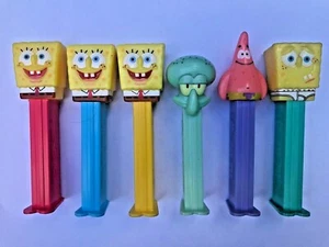 PEZ - Sponge Bob Square Pants Dispensers Complete 6/set with Bob In Underpants - Picture 1 of 1