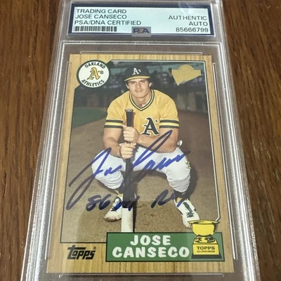 Jose Canseco 签名 2005 Topps 粉丝最爱亲笔签名 PSA DNA 板铭文 — 第 1/3 张图片