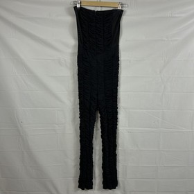 I.AM.GIA Jumpsuit Medium Ophelia Ruched Mesh Black Party Bodycon Night Out Sexy