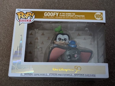 Caja dañada | Funko Pop Rides | Walt Disney World | Goofy con Dumbo #105 Foto 1 de 4