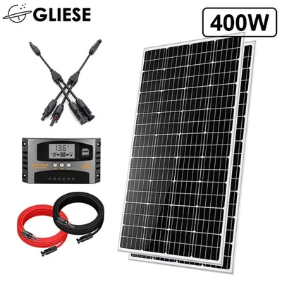400W Solar Set Solarpanel 12V Monokristallin Solarmodul Garten Wohnmobil RV Boot - Bild 1 von 4