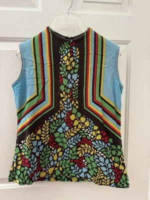 Vintage Women’s Shirt 1960 1970 Colorful psychedelic S/M knit - Image 1 of 4