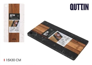 Chopping Cutting Board Kitchen REAL Marble and Acacia wood dish 15x30cm - Picture 1 of 1