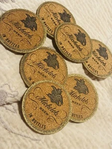 7 Michelob beer cork Bar Coasters double sided - Picture 1 of 14