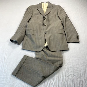 Hugo Boss Scorsese 2PC Suit 40R Gray Virgin Wool Super 100 Flat Pants 32x30 * - Picture 1 of 24