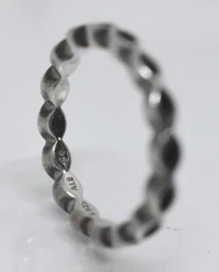 Designer Pandora ALE Black Enameled Sterling Silver Eternity Band Ring Sz 6.50 - Picture 1 of 6