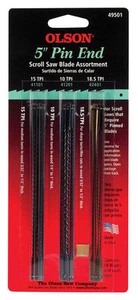 Olson 5 in. Carbon Steel Scroll Saw Blade Set 18.5 TPI 18 pk