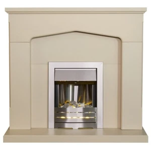 Adam Cotswold Fireplace in Stone Effect with Helios Electric Fire in Brushed ... - Picture 1 of 7