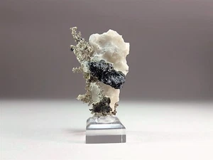Native Silver Dyscrasite & Allargentum Crystals with White Calcite #4 - Picture 1 of 7