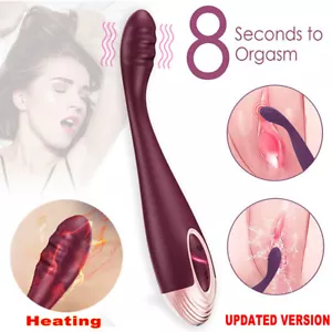 Heating Orgasm Finger Vibrator G-Spot Dildo Clit Wand Massager Sex Toy For Women - Picture 1 of 12
