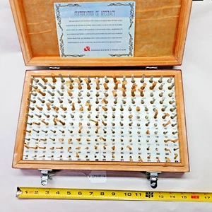 Maschinisten STIFTLEHRE SET - M1 - 0,061"- 0,250" - Minus - (190 Teile) - Holzkoffer - Bild 1 von 4