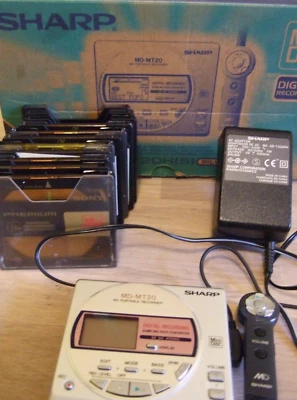 Sharp MD-MT20 Minidisk Player/Recorder silver U-TOC ERROR OVP, MDs, NT, Fernbed. - Bild 1 von 4