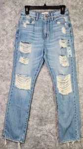 Kancan Signature Ultra High Rise 90s Cropped Straight Blue Jean, size 25S - Picture 1 of 7