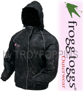 1-FROGG TOGGS RAIN GEAR-FT63532-01 CHAQUETA NEGRA MUJER ROAD SAPO DULCE DESGASTE "T" - Imagen 1 de 5