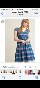 ModCloth Festive Frondescence Dress In Ballerina 1X Very Rare - Picture 1 of 5