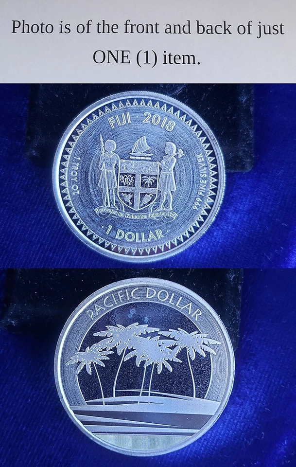 2018 FIJI 1 Pacific Dollar 1 Troy Oz .999 Fine Silver Round Coin 241902 - Image 1 of 1
