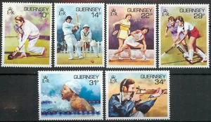 Guernsey 1986 Sport set: tennis cricket hockey swimming SG 371-376 MNH mint - Picture 1 of 1