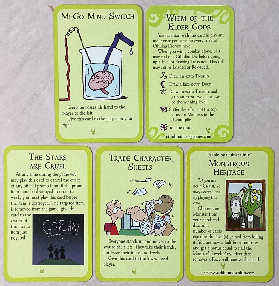 Munchkin Cthulhu Special Promo Back Five Card Bundle - Steve Jackson Games - Image 1 of 4