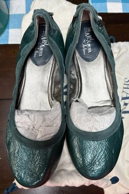 Cole Haan Maria Sharapova Ballet Pisos Turquesa 10B Charol Gamuza Acento Foto 1 de 4