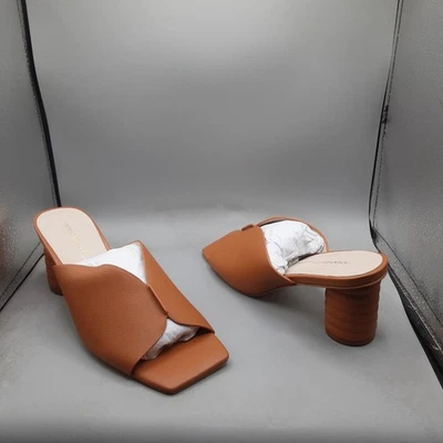 INTENTIONALLY BLANK Leather Heeled Mules Sandals Kamika 8M Canyon A68 - Image 1 of 4