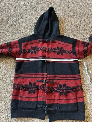 Polo Ralph Lauren 100% шерсти пончо свитер красный клетку капюшон - Изображение 1 из 4