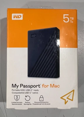 Western Digital My Passport 5TB,External,2.5 inch (WDBA2F0050BBL) Hard Drive - Image 1 of 2