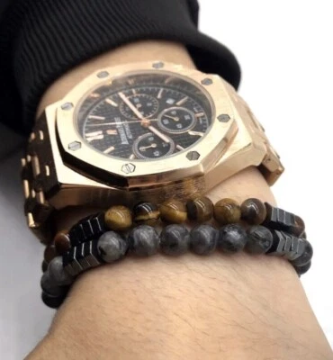 Men's Fashion Handmade Stone Bead Charm Bracelet Wristband - Image 1 of 4