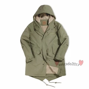 Invierno Cálido Cola de Pez Rompevientos Para Hombre Chaqueta Militar Parka Informal Trinchera Abrigo - Imagen 1 de 11