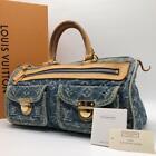 Louis Vuitton Neo Speedy Handbag Blue Monogram Denim M95019 Lv Jp Used