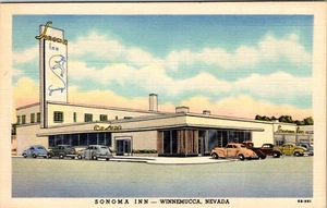WINNEMUCCA, NEVADA - SONOMA INN - ROADSIDE MOTEL - VINTAGE LEINEN POSTKARTE - Bild 1 von 2