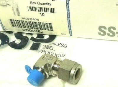 Duolok Male Elbow 3/8" Tube OD x 1/8" Male NPT 316 Stainless <ISSD6ME2 - Image 1 of 2