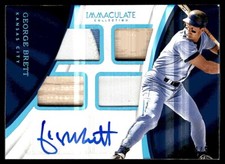 BB George Brett 2017 Immaculate Collection Quad Material AU Blue Rookie Jersey