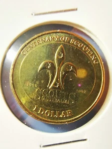 2008 Australia Scouts $1 One Dollar Uncirculated Coin - Picture 1 of 5