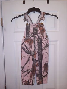 OUTDOOR HABITAT YOUTH BIB OVERALLS PINK CAMO 3T 100% Cotton - Picture 1 of 8