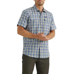 Wrangler Men's Outdoor Short Sleeve Utility Shirt, Irish Ocean, Small - Picture 1 of 5