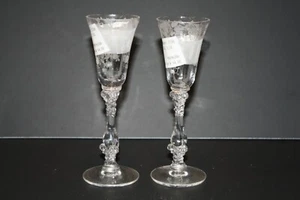 (2) Cambridge Rose Point crystal #3121 1 ounce Cordial Goblet - Picture 1 of 7