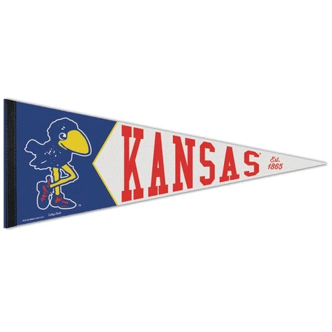 KANSAS JAYHAWKS  EST 1865 VAULT ROLL UP FELT PENNANT 12"x30" NEW WINCRAFT 👀 Cover