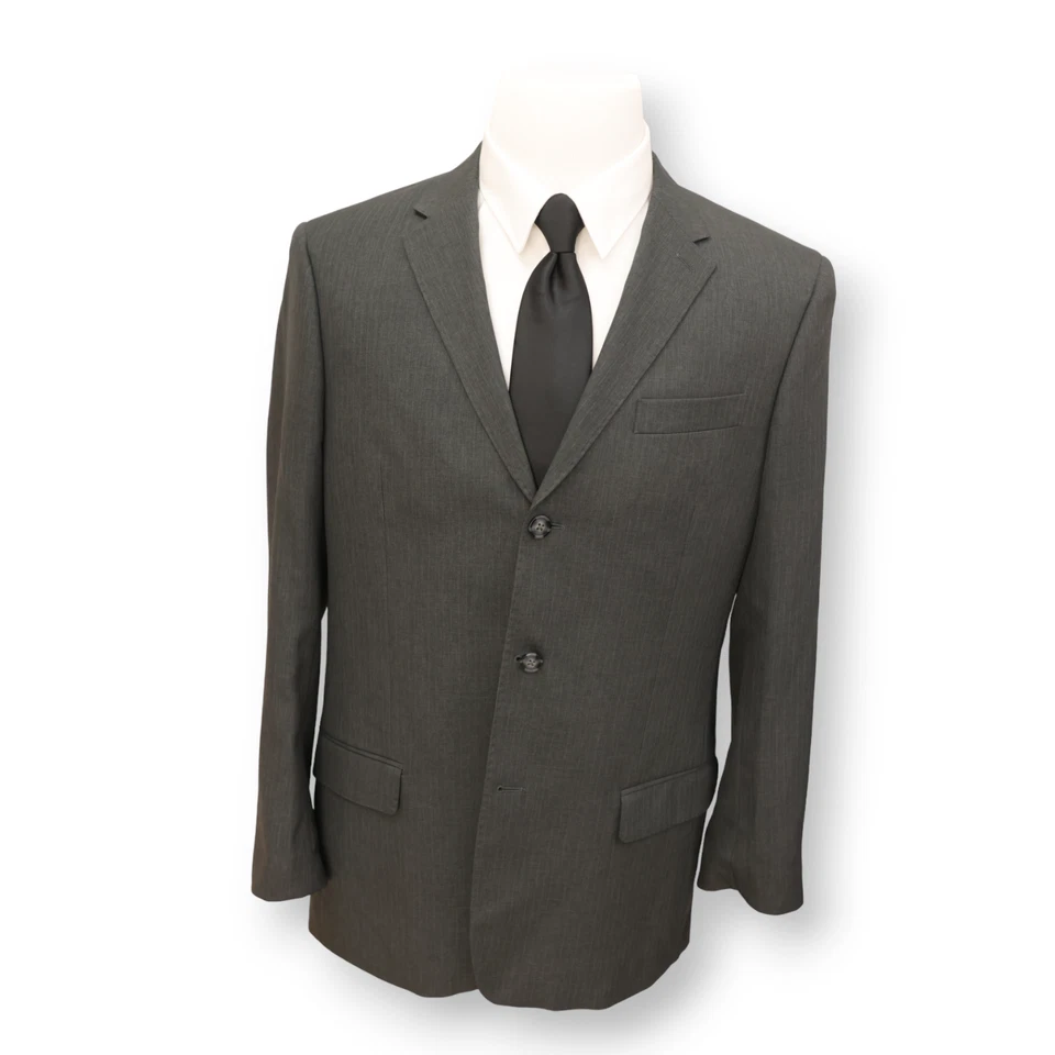 PERRY ELLIS mens charcoal gray three button sport coat suit jacket blazer 42 L - Image 1 of 4