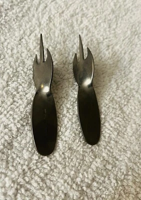 (2) Vintage Cocktail Spork Fork 3 Prong Stainless Steel USA - Изображение 1 из 4