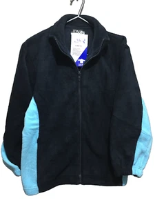 BNWT Boys Girls Sz 14 LW Reid Navy Sky Blue Polar Fleece School Zip Front Jacket - Picture 1 of 5