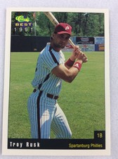 1991 Spartanburg Phillies-Classic BEST Minor Lg Baseball Card-Troy Rusk