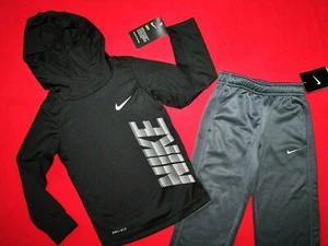 BOYS NIKE..SIZE 4...THERMA/DRI=FIT PANTS & L-SLEEVE w/t HOOD TOP...NEW w/t TAGS - Picture 1 of 4