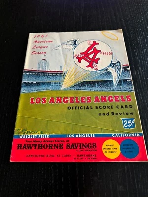 1961 American League Season Los Angeles Angels Official Score Card And Review - Image 1 of 4