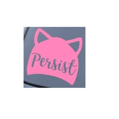 32 & Willys Persist Cat Ears Calcomanía Premium 5" Blanco, Mujer Desagradable, Resiste, Gato Foto 1 de 3